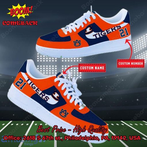 NCAA Auburn Tigers Personalized Custom Nike Air Force 1 Sneakers