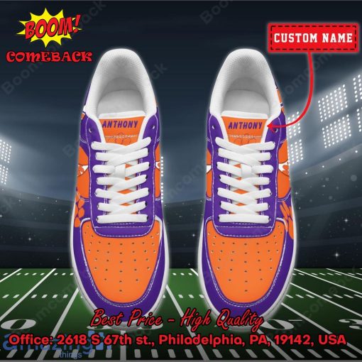 NCAA Clemson Tigers Personalized Custom Nike Air Force 1 Sneakers