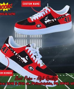 NCAA Georgia Bulldogs Personalized Custom Nike Air Force 1 Sneakers