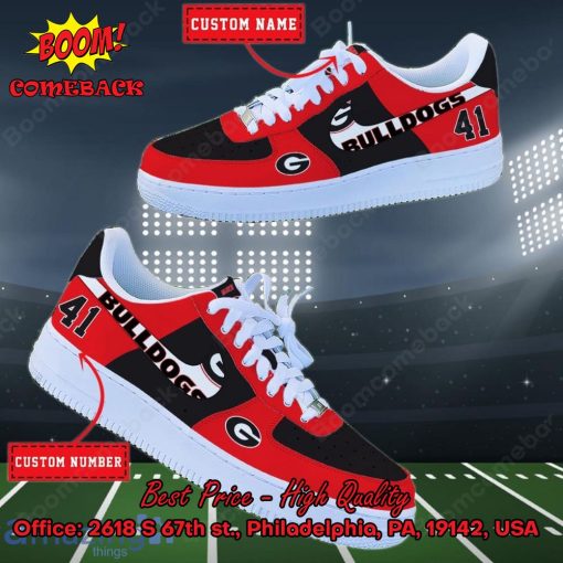 NCAA Georgia Bulldogs Personalized Custom Nike Air Force 1 Sneakers