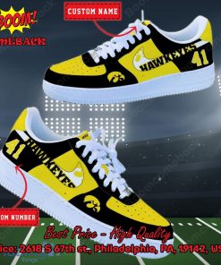 NCAA Iowa Hawkeyes Personalized Custom Nike Air Force 1 Sneakers