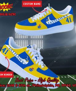 NCAA Kansas Jayhawks Personalized Custom Nike Air Force 1 Sneakers
