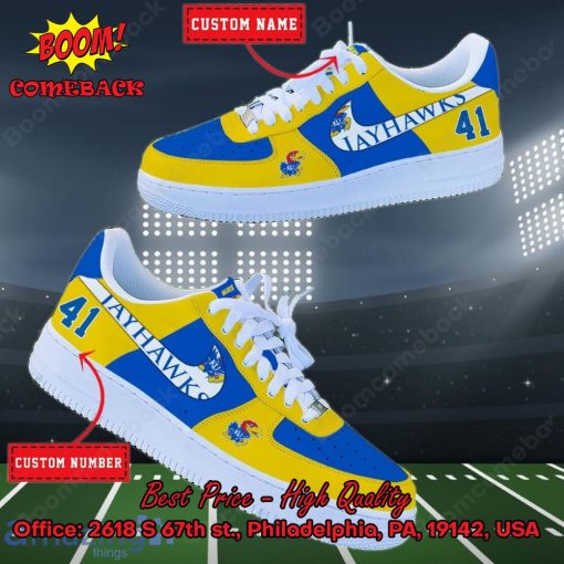 NCAA Kansas Jayhawks Personalized Custom Nike Air Force 1 Sneakers