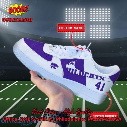 NCAA Kansas State Wildcats Personalized Custom Nike Air Force 1 Sneakers
