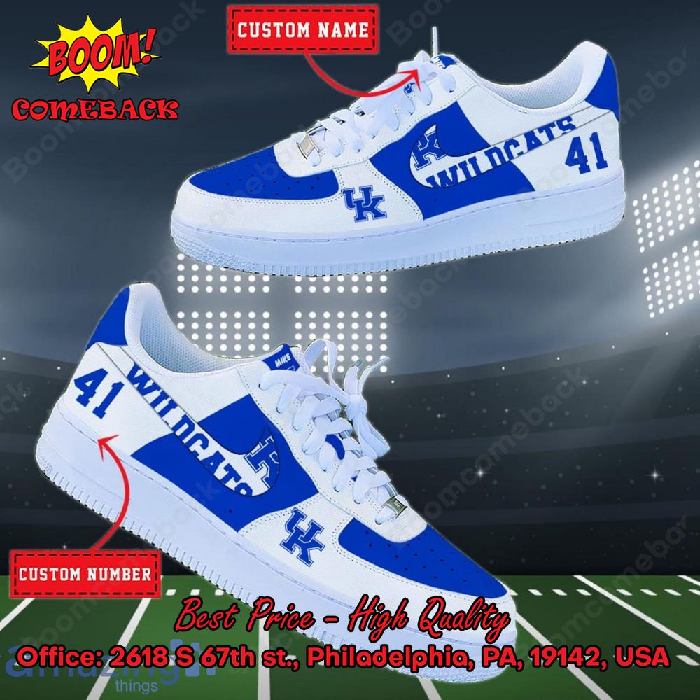 NCAA Kentucky Wildcats Personalized Custom Nike Air Force 1 Sneakers