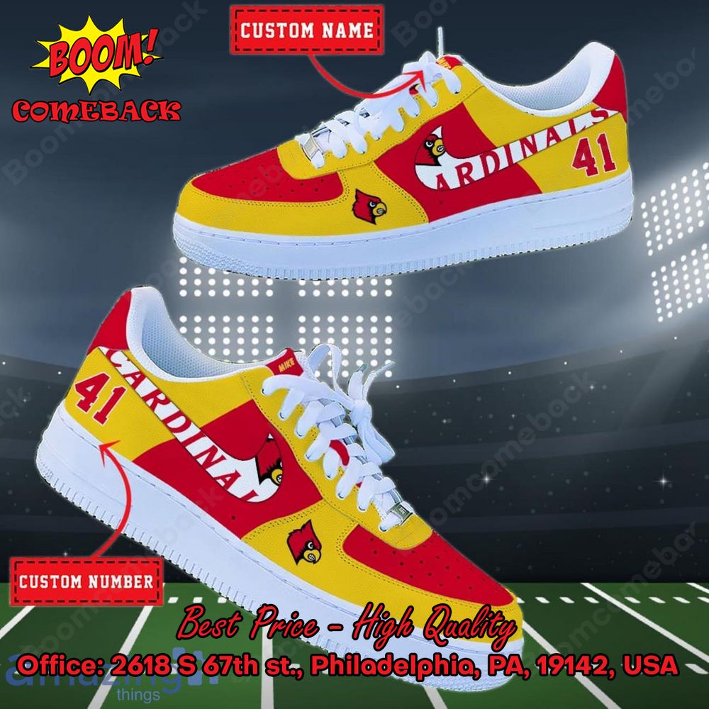 NCAA Louisville Cardinals Personalized Custom Nike Air Force 1 Sneakers