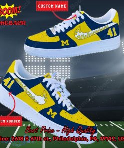 NCAA Michigan Wolverines Personalized Custom Nike Air Force 1 Sneakers