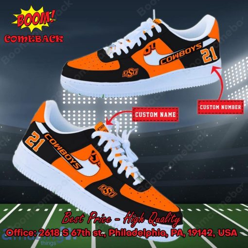 NCAA Oklahoma State Cowboys Personalized Custom Nike Air Force 1 Sneakers