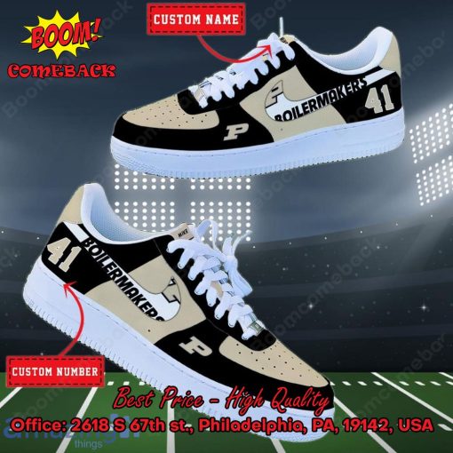 NCAA Purdue Boilermakers Personalized Custom Nike Air Force 1 Sneakers