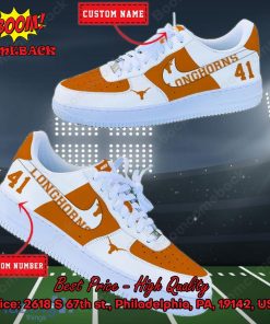 NCAA Texas Longhorns Personalized Custom Nike Air Force 1 Sneakers