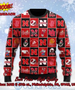 nebraska cornhuskers logos ugly christmas sweater 2 usFcr