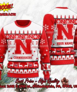 Nebraska Cornhuskers Personalized Name Ugly Christmas Sweater