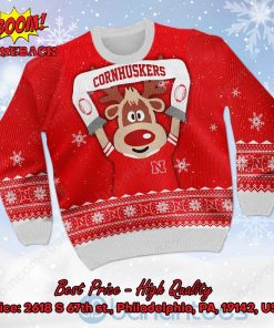 nebraska cornhuskers reindeer ugly christmas sweater 2 VhigS