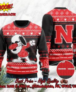 Nebraska Cornhuskers Snoopy Dabbing Ugly Christmas Sweater