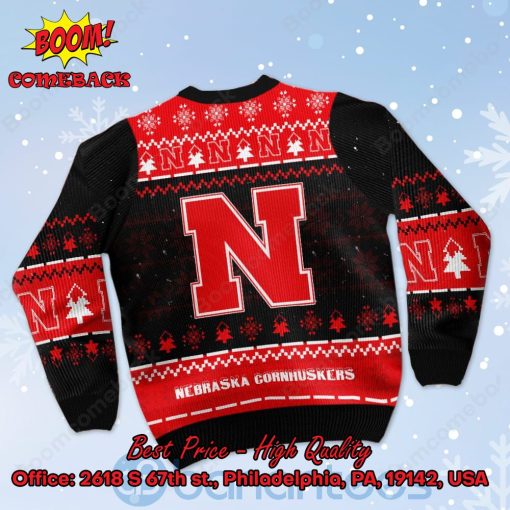 Nebraska Cornhuskers Snoopy Dabbing Ugly Christmas Sweater