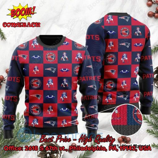 New England Patriots Logos Ugly Christmas Sweater