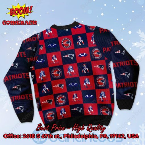 New England Patriots Logos Ugly Christmas Sweater