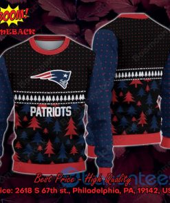 New England Patriots Pine Trees Ugly Christmas Sweater