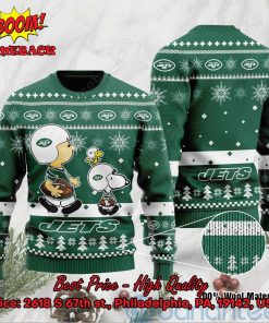 New York Jets Charlie Brown Peanuts Snoopy Ugly Christmas Sweater