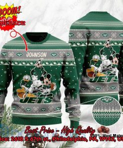 New York Jets Disney Characters Personalized Name Ugly Christmas Sweater