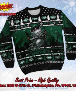 new york jets jack skellington halloween ugly christmas sweater 2 2GTVz