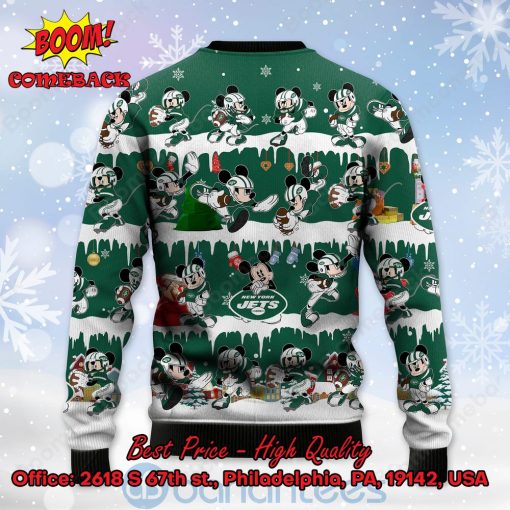 New York Jets Mickey Mouse Postures Style 2 Ugly Christmas Sweater