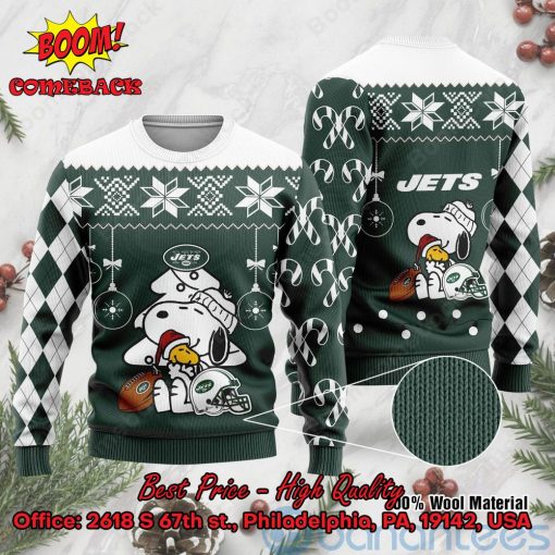 New York Jets Peanuts Snoopy Ugly Christmas Sweater