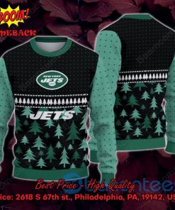 New York Jets Pine Trees Ugly Christmas Sweater