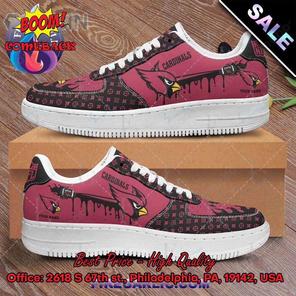 NFL Arizona Cardinals Louis Vuitton Theme Custom Nike Air Force Sneakers