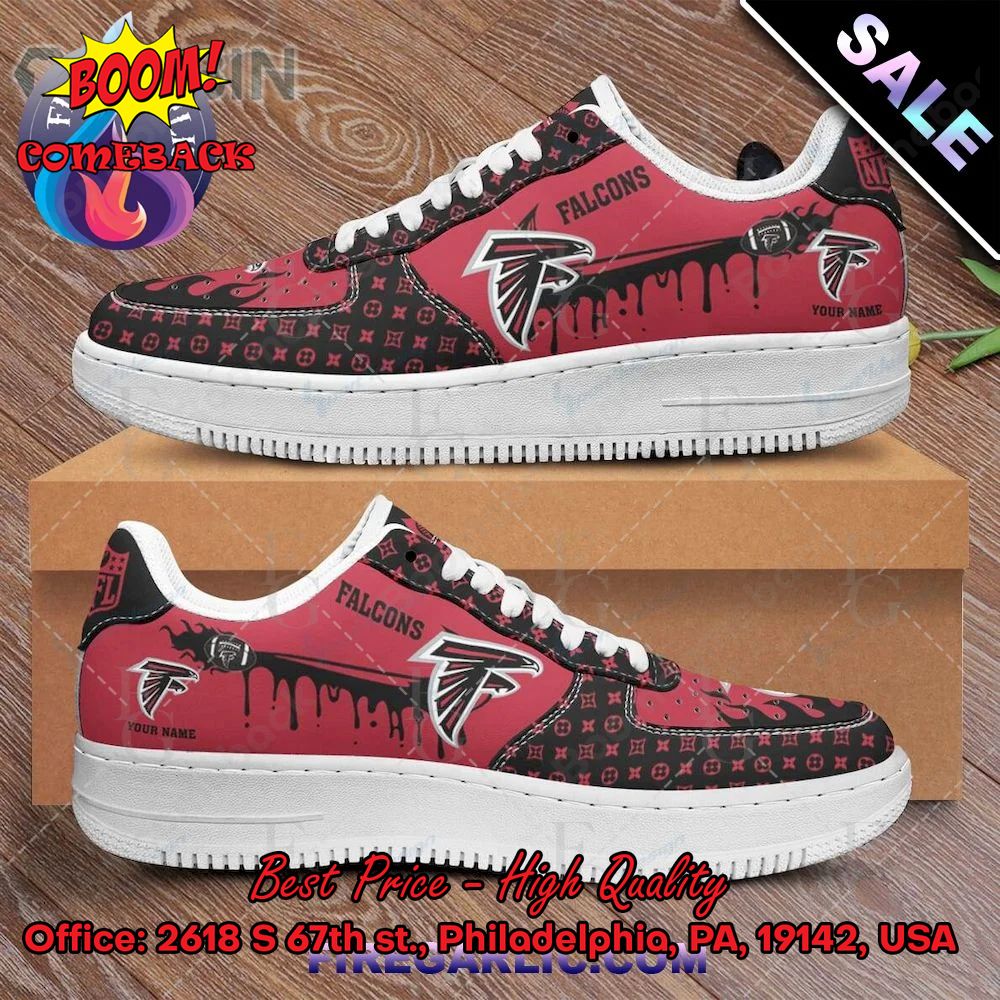 NFL Atlanta Falcons Louis Vuitton Theme Custom Nike Air Force Sneakers