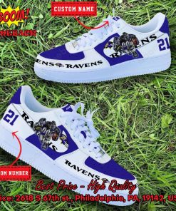 NFL Baltimore Ravens Mascot Personalized Nike Air Force Sneakers