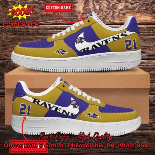 NFL Baltimore Ravens Personalized Nike Air Force Sneakers