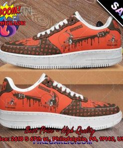 NFL Cleveland Browns Louis Vuitton Theme Custom Nike Air Force Sneakers
