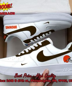 NFL Cleveland Browns White Nike Air Force Sneakers