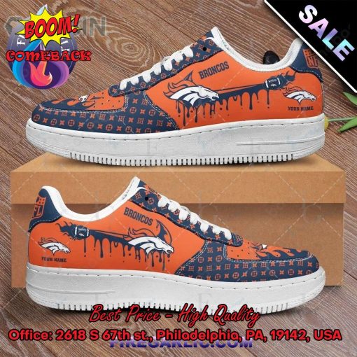 NFL Denver Broncos Louis Vuitton Theme Custom Nike Air Force Sneakers