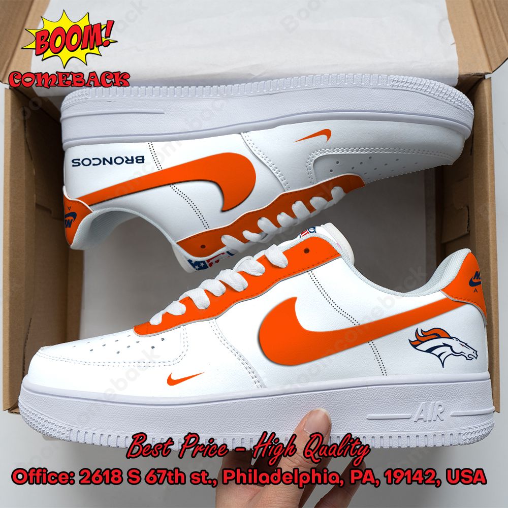 nfl denver broncos white nike air force sneakers 1 W4e4l