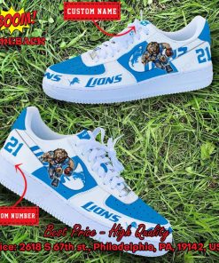 NFL Detroit Lions Mascot Personalized Nike Air Force Sneakers