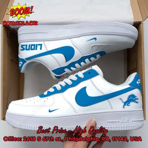 NFL Detroit Lions White Nike Air Force Sneakers