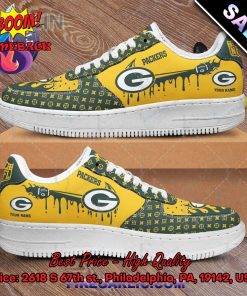 NFL Green Bay Packers Louis Vuitton Theme Custom Nike Air Force Sneakers