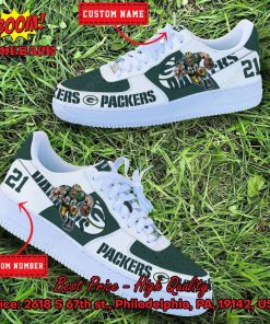 NFL Green Bay Packers Mascot Personalized Nike Air Force Sneakers