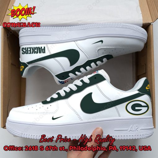 NFL Green Bay Packers White Nike Air Force Sneakers