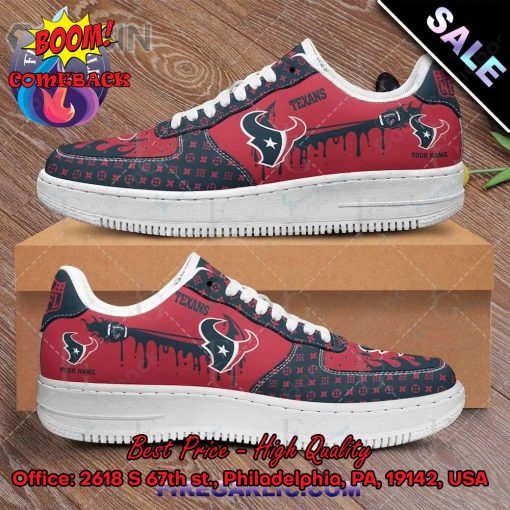 NFL Houston Texans Louis Vuitton Theme Custom Nike Air Force Sneakers