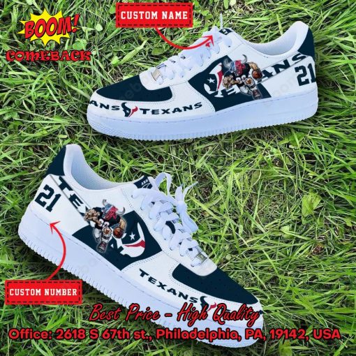 NFL Houston Texans Mascot Personalized Nike Air Force Sneakers