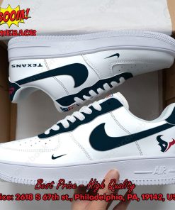 NFL Houston Texans White Nike Air Force Sneakers