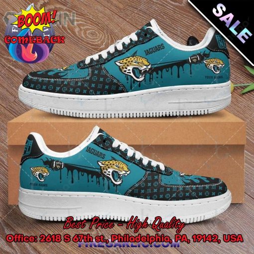 NFL Jacksonville Jaguars Louis Vuitton Theme Custom Nike Air Force Sneakers