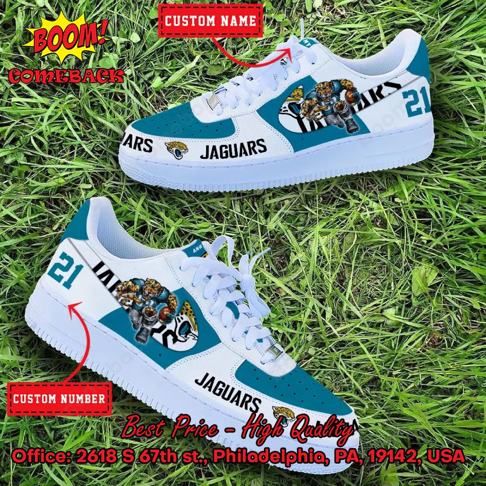 NFL Jacksonville Jaguars Mascot Personalized Nike Air Force Sneakers