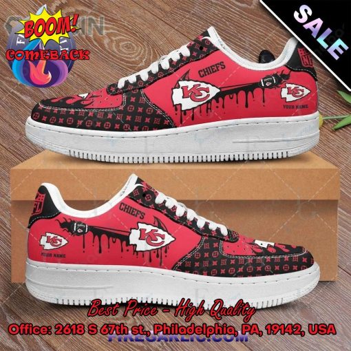 NFL Kansas City Chiefs Louis Vuitton Theme Custom Nike Air Force Sneakers