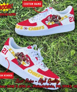 NFL Kansas City Chiefs Mascot Personalized Nike Air Force Sneakers