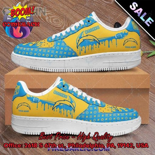 NFL Los Angeles Chargers Louis Vuitton Theme Custom Nike Air Force Sneakers