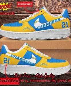 NFL Los Angeles Chargers Personalized Nike Air Force Sneakers